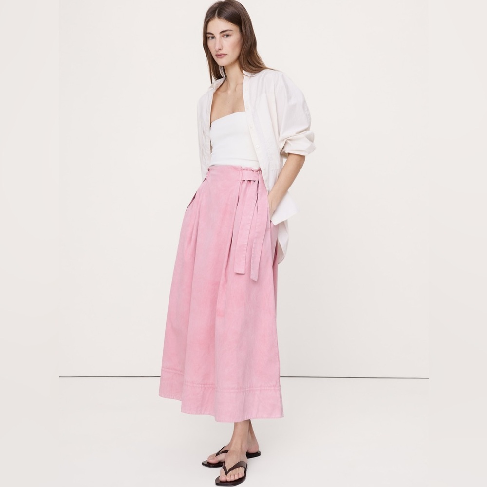 NWT! Banana Republic Poplin Cotton Twill Side-Tie Maxi Skirt - Size Small🕰️